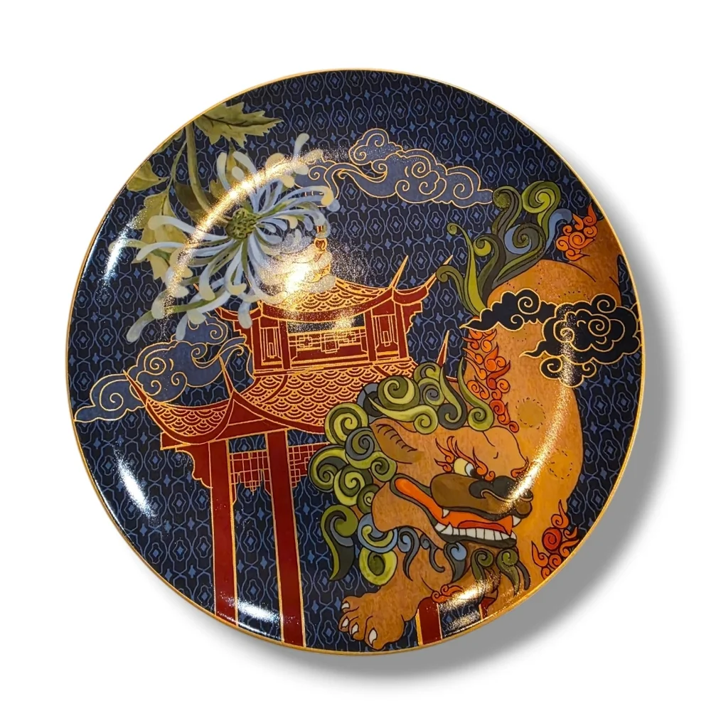 Williams Sonoma Lunar New Year Foo Dog Guardian Lion Rare Retired Salad Plate